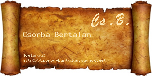 Csorba Bertalan névjegykártya