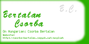bertalan csorba business card
